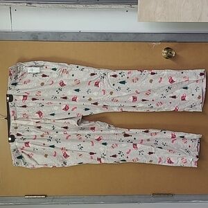 Old Navy Size 3X Light Grey Christmas Flannel Pajama Pants